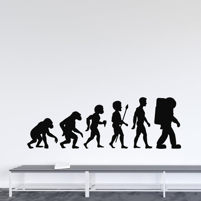 Vinyl Wall Decal Evolution Human Primitive Astronaut Decor Stickers Mural (L134)