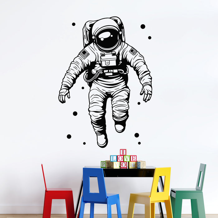 Vinyl Wall Decal Astronaut In A Spacesuit Space Boys Room Stickers Mural (g9504)