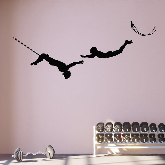 Vinyl Wall Decal Aerial Acrobats Gymnastics Circus Performers Stickers Mural (g8925)