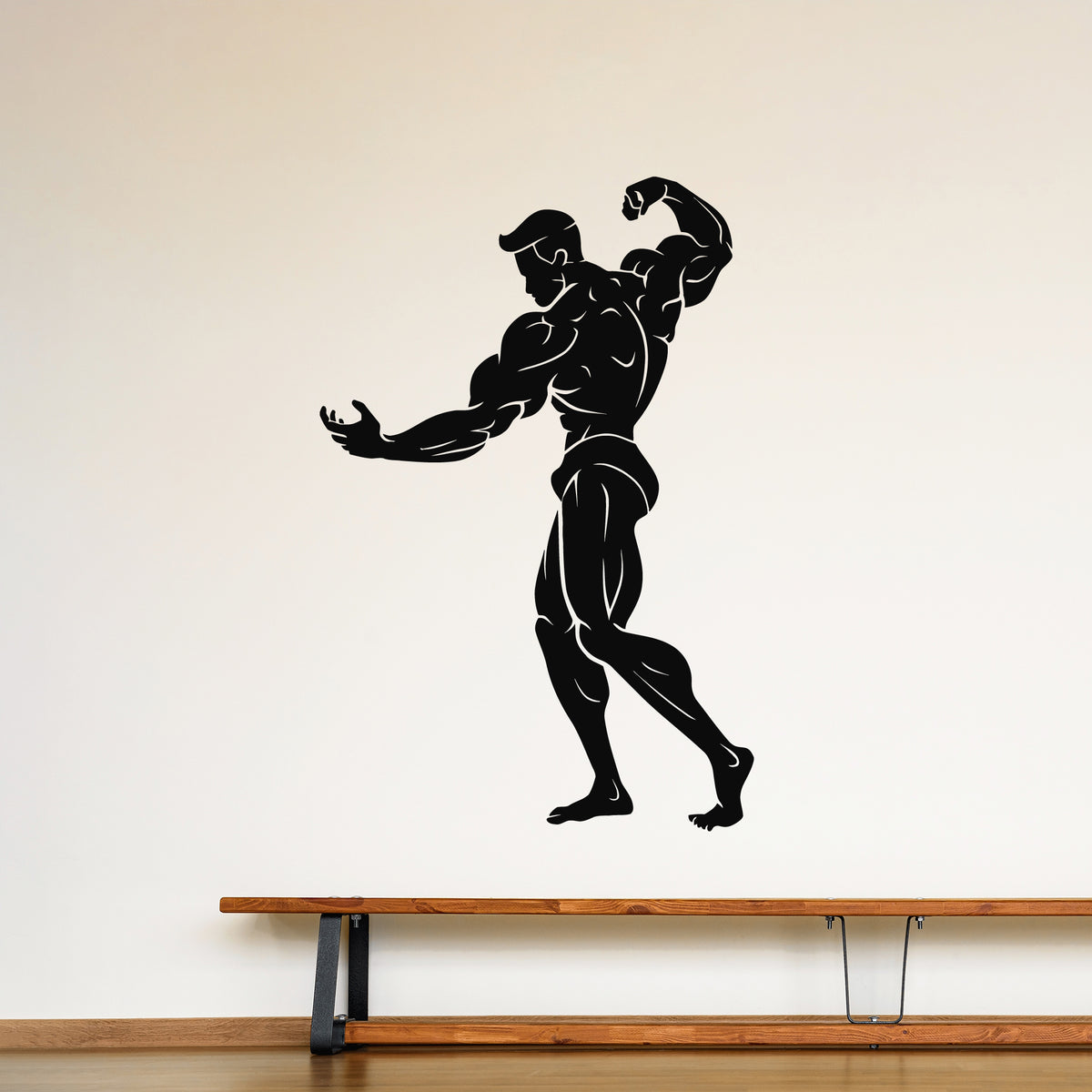 Vinyl Wall Decal Bodybuilder Biceps Bodybuilding Sport Muscle Stickers ...