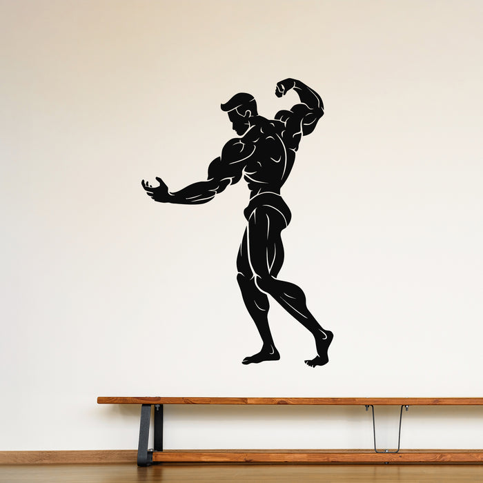 Vinyl Wall Decal Bodybuilder Biceps Bodybuilding Sport Muscle Stickers Mural (g9636)