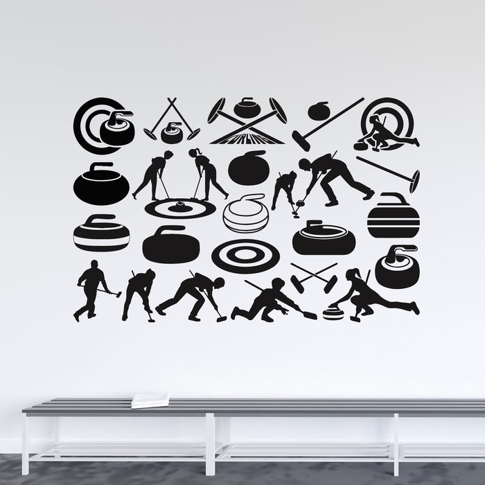 Vinyl Wall Decal Curling Target For Playing Sport Game Stone Stickers Mural (g9778)