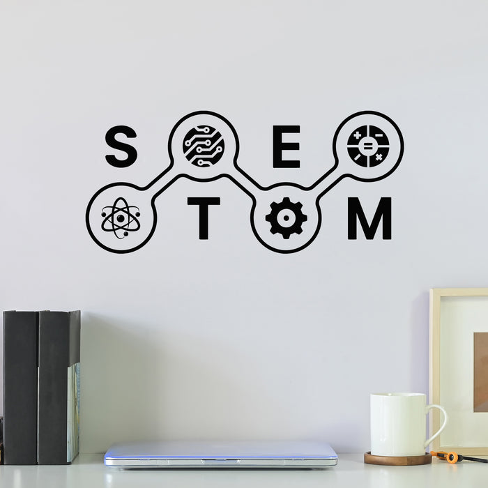 Vinyl Wall Decal Stem Lettering School Decor Science Class Chemistry Stickers Mural (g9200)