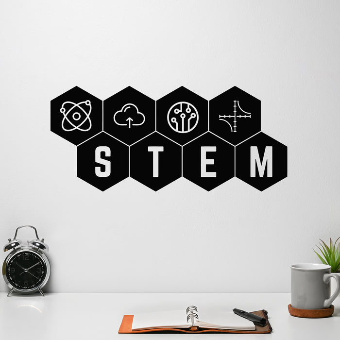 Vinyl Wall Decal Stem Science School Education Class Room Stickers Mural (g9266)