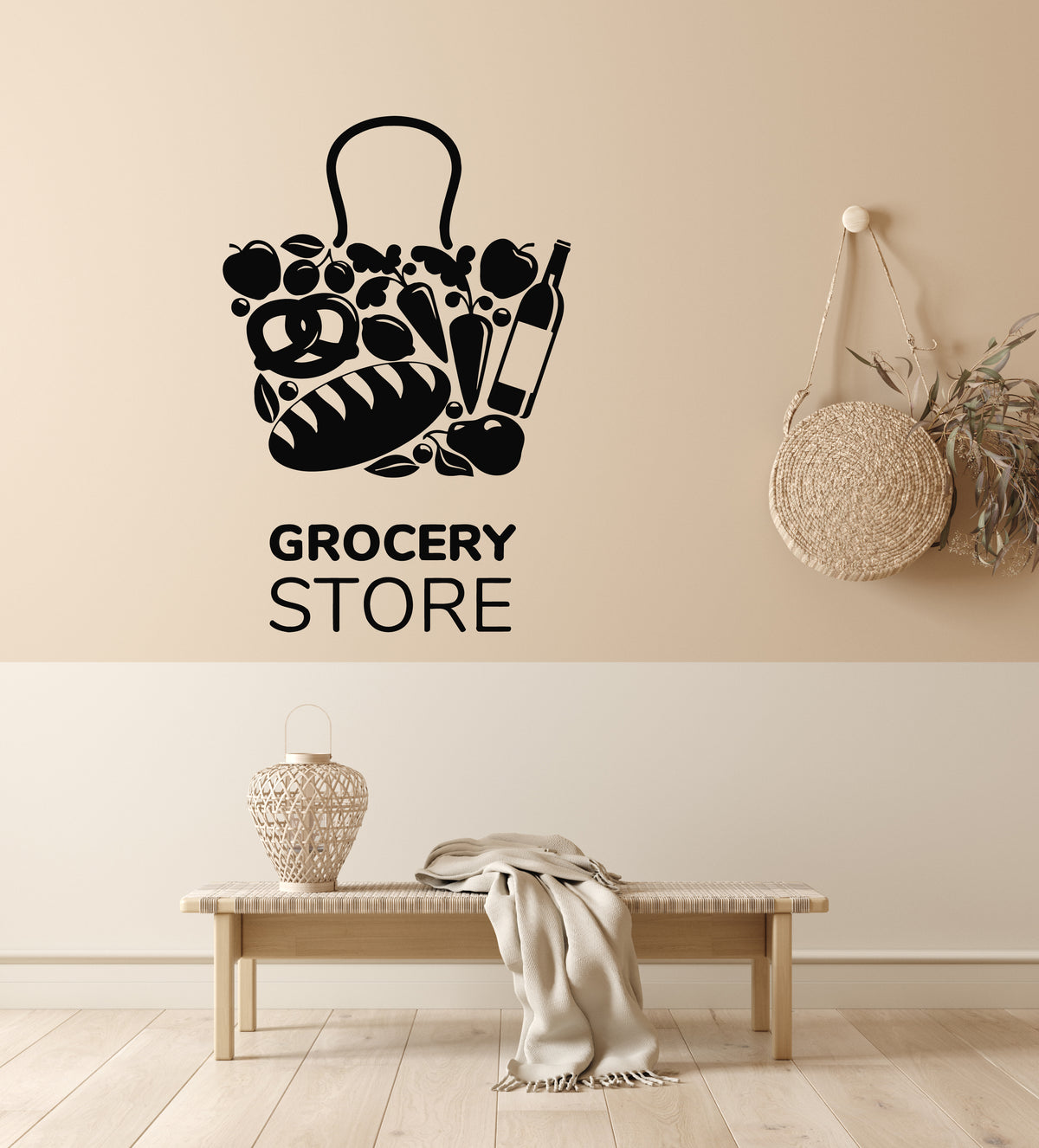Vinyl Wall Decal Grocery Store Logo Food Market Shop Decor Stickers Mu ...