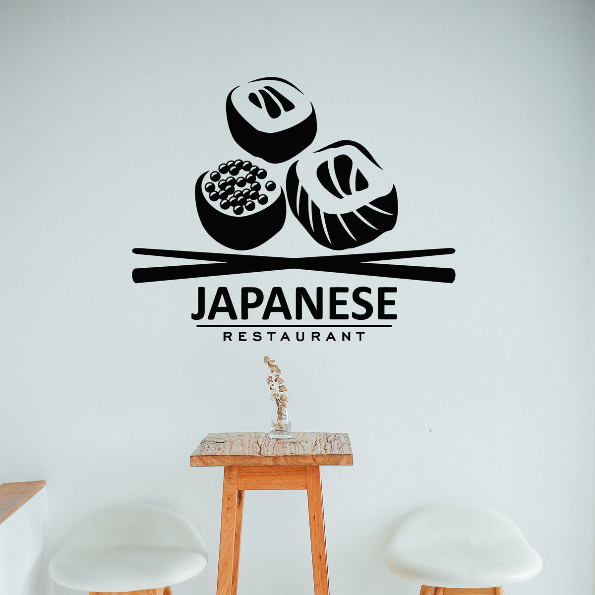 Vinyl Wall Decal Japanese Sushi Bar Restaurant Fresh Roll Decor Sticke