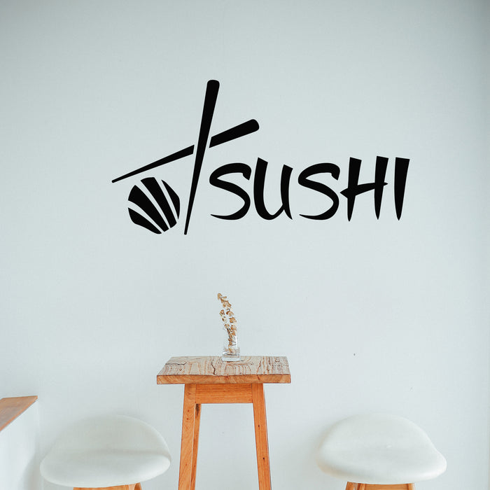 Vinyl Wall Decal Logo Sushi House Tasty Japanese Food Cafe Stickers Mural (g9355)