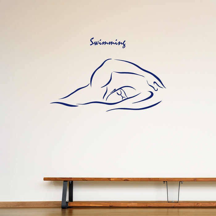 Cool Vinyl Wall Decal Swimming Swim Swimmer Water Sports Stickers Unique Gift (ig4537)