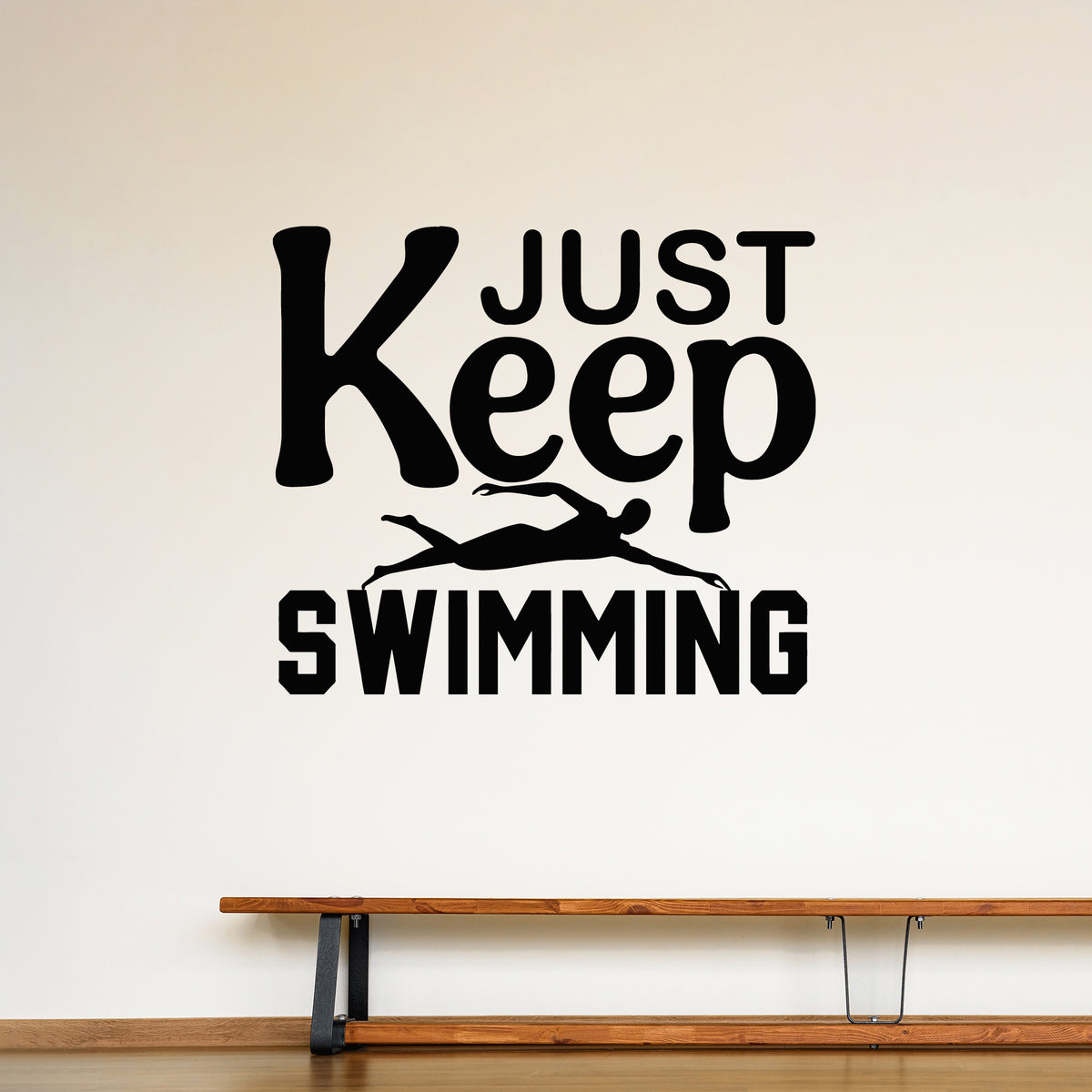 Vinyl Wall Decal Just Keep Swimming Swimmer Quotes Sport Stickers Mura