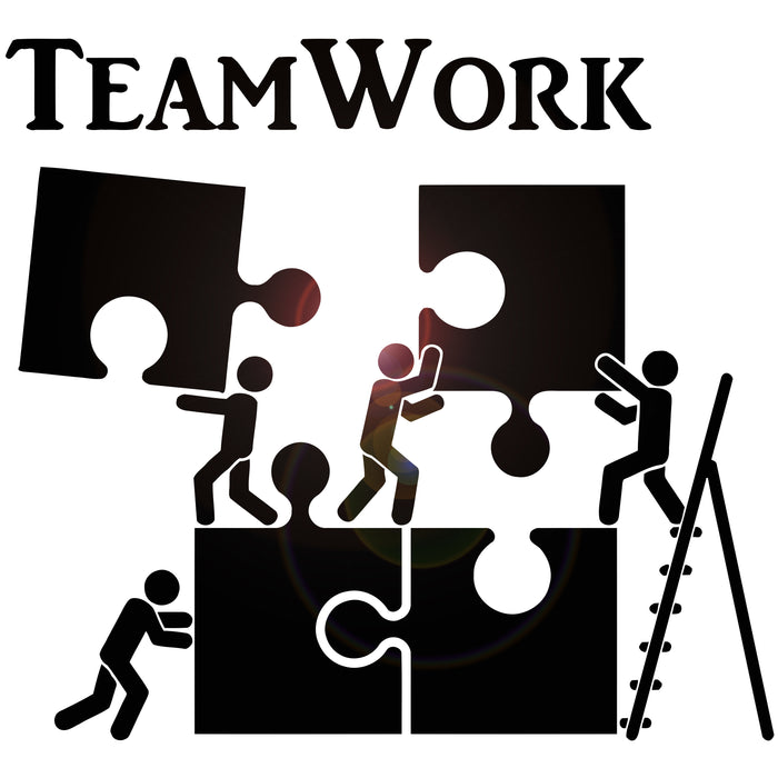 Vinyl Wall Decal Teamwork Motivation Decor for Office Worker Puzzle Stickers Unique Gift (1226ig)