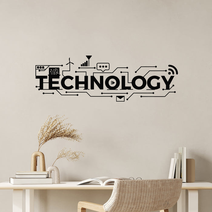 Vinyl Wall Decal Technology Scientific Training School Education Stickers Mural (g9169)