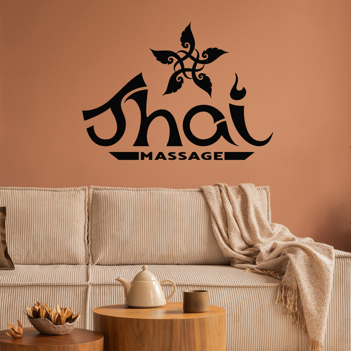 Vinyl Wall Decal Thai Massage With Traditional Spa Logo Decor Stickers Mural (g9924)
