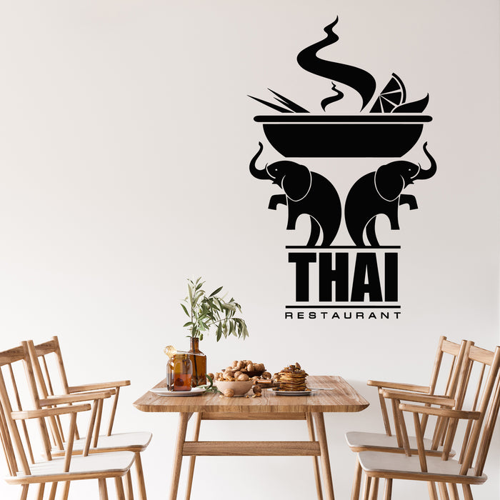 Vinyl Wall Decal Thai Food Restaurant Cafe Kitchen Interior Stickers Mural (g8811)