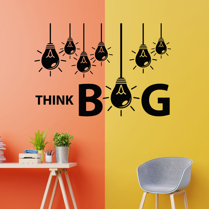 Vinyl Wall Decal Business Idea Light Bulb Thinking Office Space Stickers Mural (g9928)