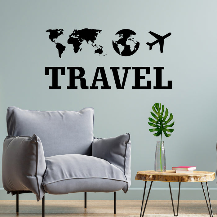 Vinyl Wall Decal Travel World Tourism Tourist House Interior Stickers Unique Gift (ig4307)