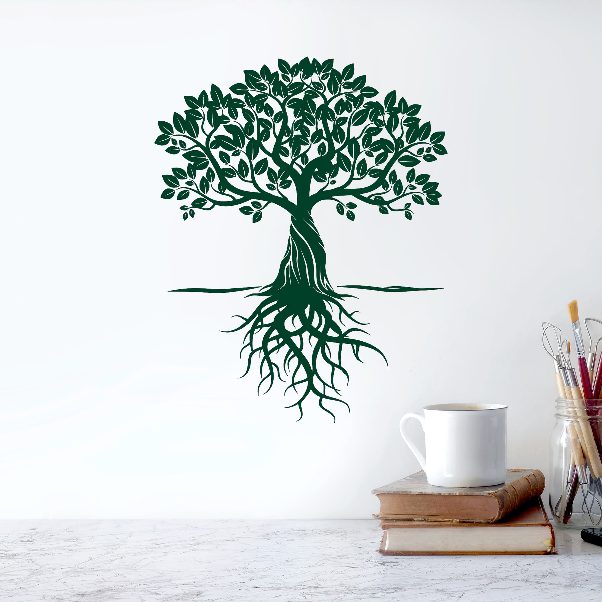 Vinyl Wall Decal Tree Roots Leaves Home Art Decor Stickers Murals Uniq ...