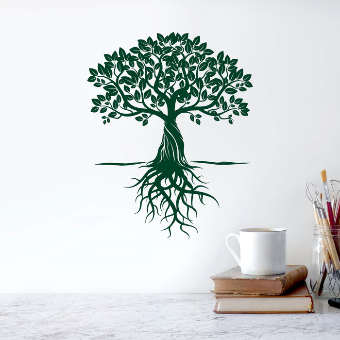 Vinyl Wall Decal Tree Roots Leaves Home Art Decor Stickers Murals Unique Gift (ig4763)