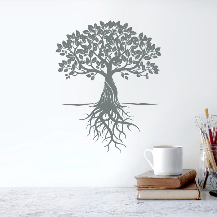 Vinyl Wall Decal Tree Roots Leaves Home Art Decor Stickers Murals Unique Gift (ig4763)