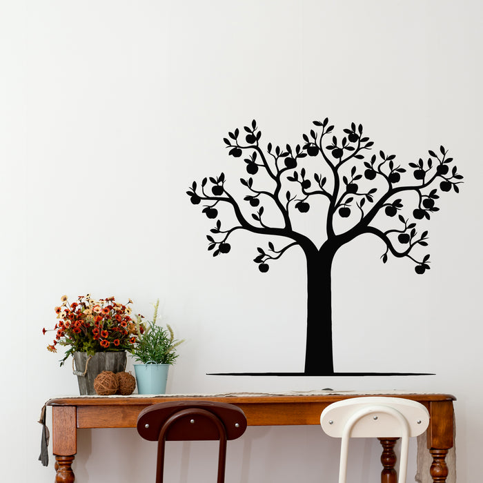 Vinyl Wall Decal Shape Of Black Tree Branches Apple Tree Garden Stickers Mural (L128)