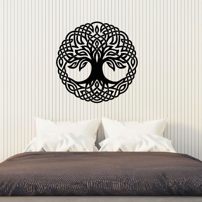 Vinyl Wall Decal Tree Ornament Decorative Round Celtic Tree Of Life Stickers Mural (g8737)