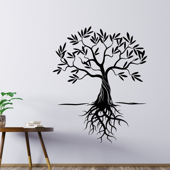 Vinyl Wall Decal Living Room Home Decor Tree Branches With Roots Stickers Mural (g9214)