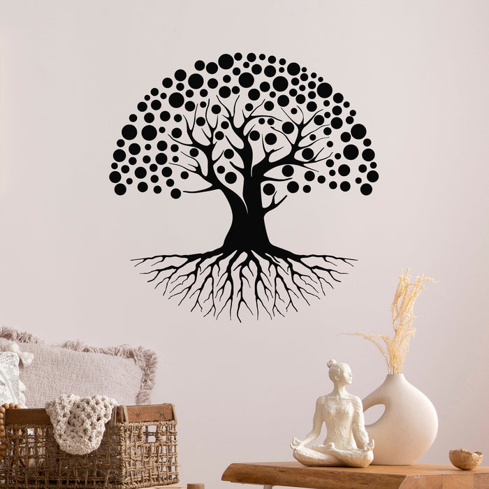 Vinyl Wall Decal Spreading Tree Branches Root Silhouette Nature Stickers Mural (g9855)