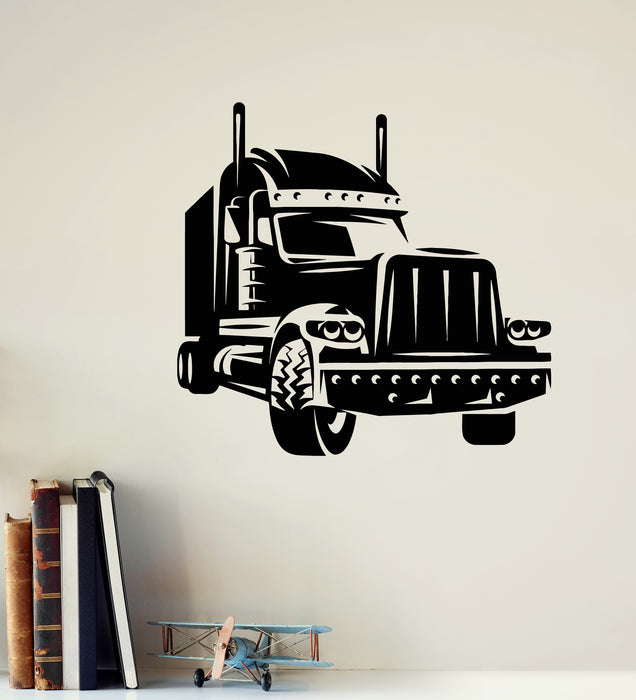 Vinyl Wall Decal Long Haul Truck Transportation Heavy Driver Stickers Mural (g8546)