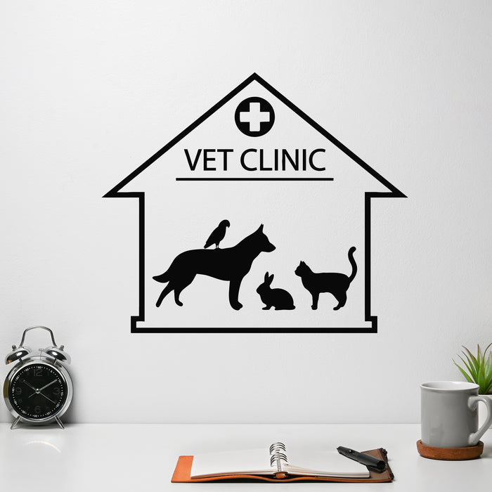 Vinyl Wall Decal Veterinary Clinic Logo Pets Care Nursery Decor Stickers Mural (g9853)