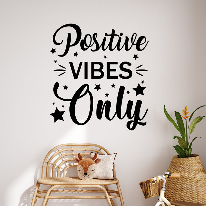 Vinyl Wall Decal Typography Motivational Poster Positive Vibes Stickers Mural (g9388)