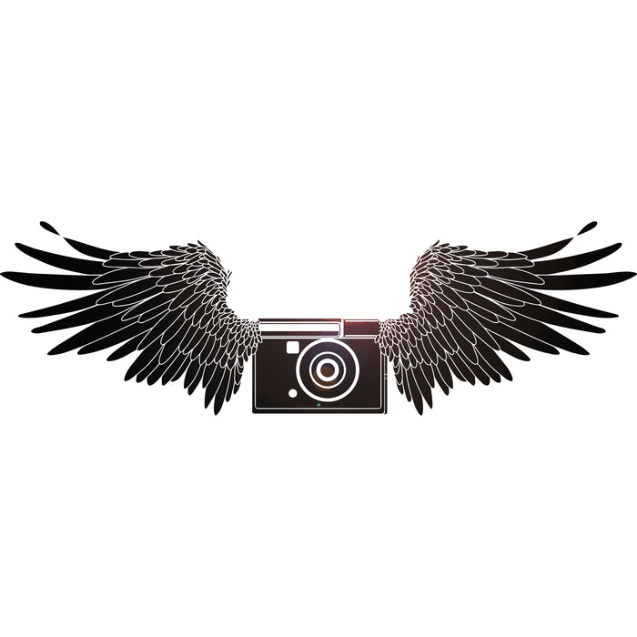 Vinyl Wall Decal Photo Camera Wings Photographer Room Art Stickers Unique Gift (ig4666)