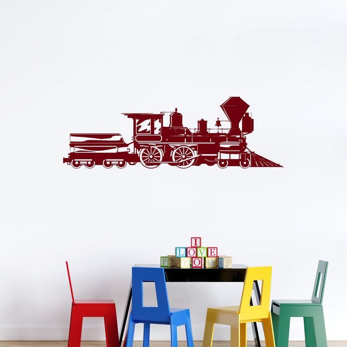 Vinyl Decal Train Locomotive Steam Railway Kids Room Wall Stickers Mural Unique Gift (083ig)