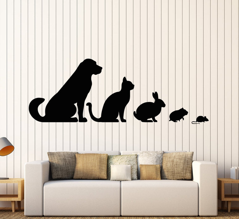 Sale Vinyl Wall Decal Veterinary Clinic Animals Pets Dog Cat Rabbit Hamster Sticker Unique Gift 1734ig S 8 in X 22.5 in Black