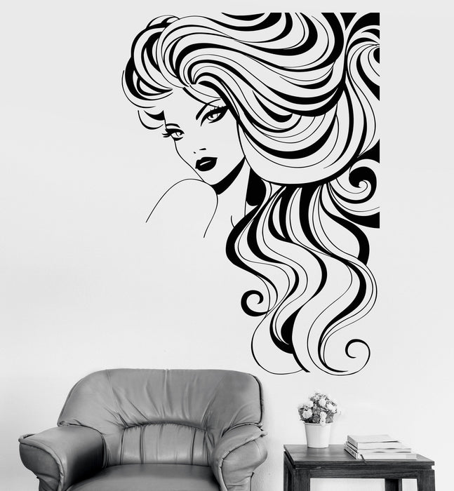 Sale Vinyl Wall Decal Beautiful Fashion Girl Model Beauty Hair Salon Sticker Unique Gift 1136ig S 11 in X 15.65 in Black