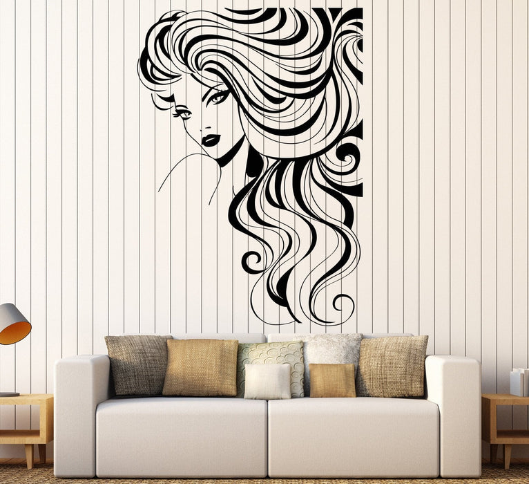 Sale Vinyl Wall Decal Beautiful Fashion Girl Model Beauty Hair Salon Sticker Unique Gift 1136ig S 11 in X 15.65 in Black