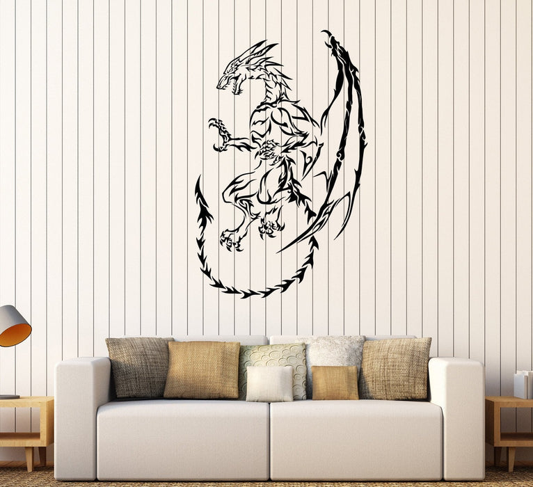 Sale Vinyl Wall Decal Dragon Myth Fantasy Fairy Tale Sticker Mural Unique Gift 148ig S 11 in X 17 in White