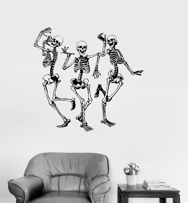 Sale Dancing Halloween Skeletons Wall Decal Sticker Unique Gift (982ig) L 28.5 in X 30.4 in