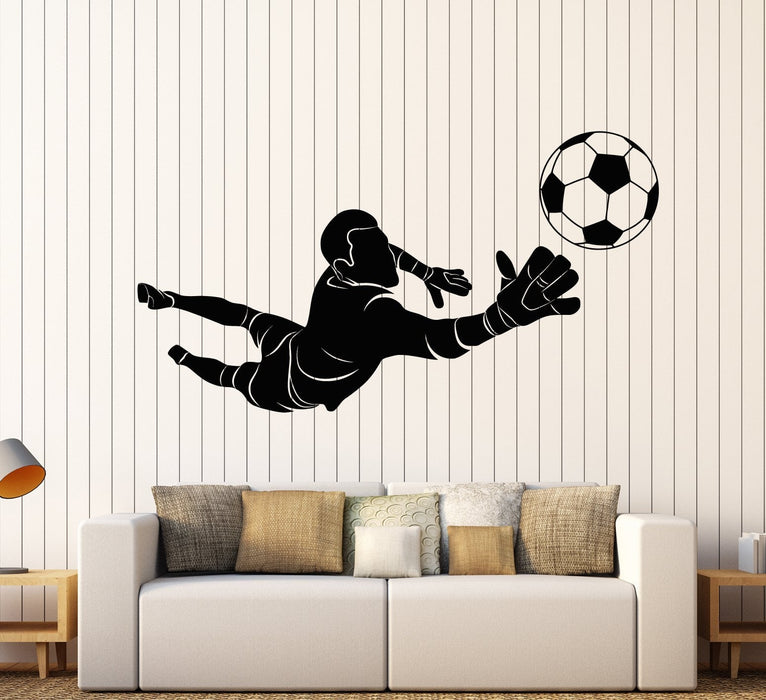 Sale Vinyl Wall Decal Soccer Goalkeeper Player Ball Sport Sticker (2205ig) L 24.43 in X 45 in