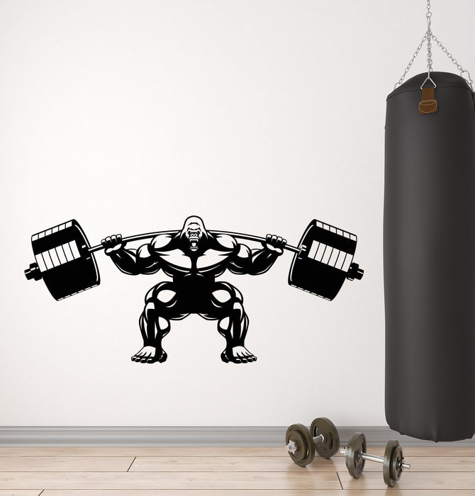 Sale Vinyl Wall Decal Gorilla Home Gym Barbell Muscles Sticker (3091ig) L 19.3 in X 45 in
