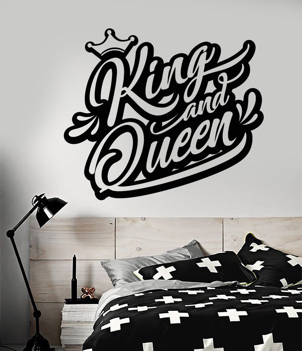 Sale Vinyl Wall Decal Logo King and Queen Crown Words Graffiti Sticker 2140ig S 11 in X 12.7 in Black