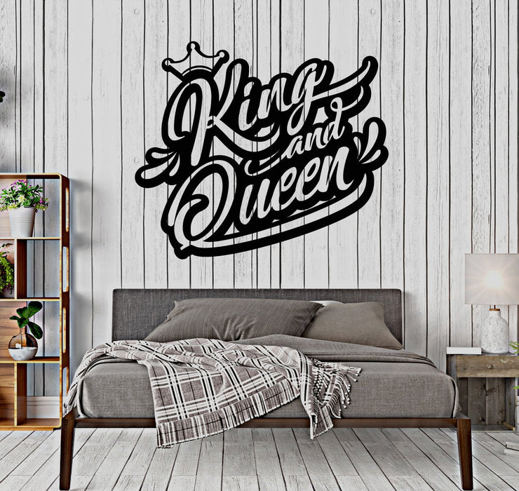 Sale Vinyl Wall Decal Logo King and Queen Crown Words Graffiti Sticker 2140ig S 11 in X 12.7 in Black