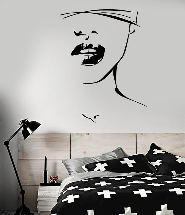 Sale Vinyl Wall Decal Hot Sexy Girl Face Lips Eye Patch Erotic Sticker 2232ig S 11 in X 14.7 in Black