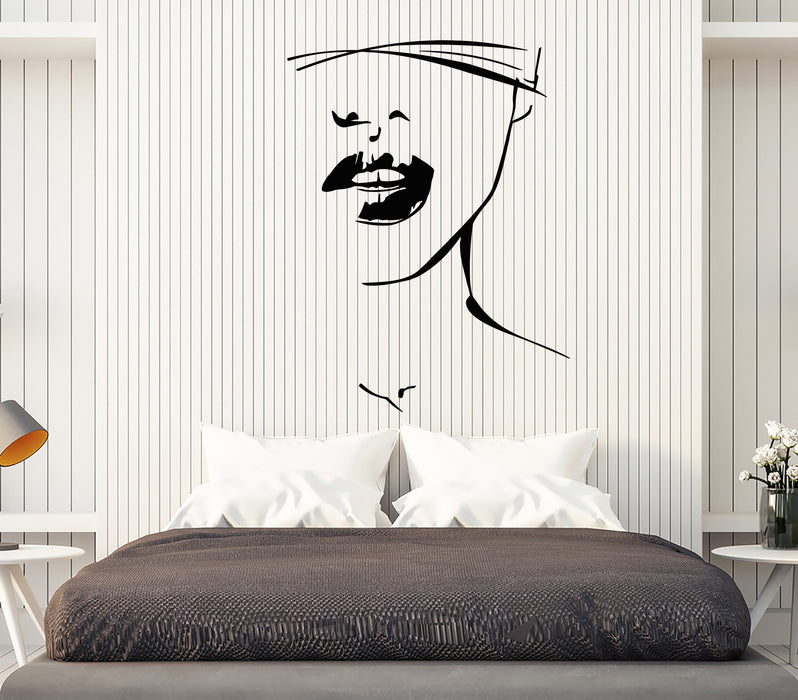 Sale Vinyl Wall Decal Hot Sexy Girl Face Lips Eye Patch Erotic Sticker 2232ig S 11 in X 14.7 in Black