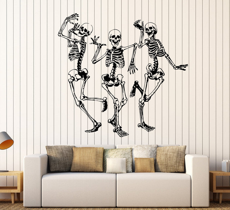 Sale Dancing Halloween Skeletons Wall Decal Sticker Unique Gift (982ig) L 28.5 in X 30.4 in