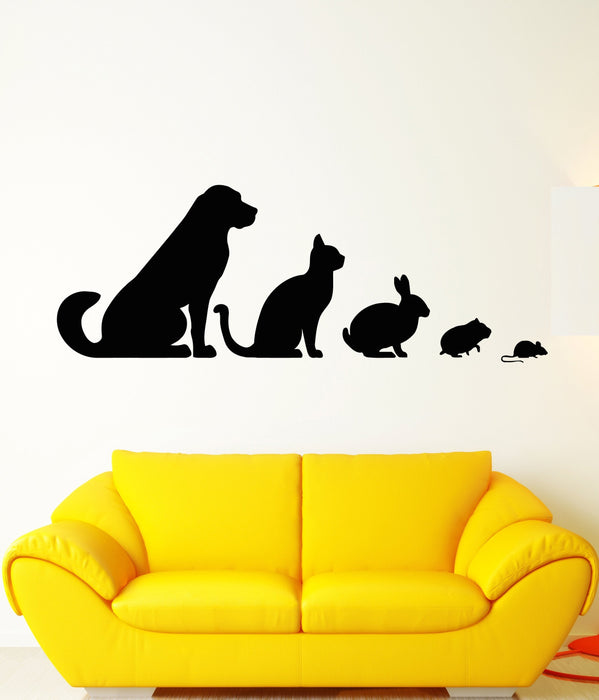 Sale Vinyl Wall Decal Veterinary Clinic Animals Pets Dog Cat Rabbit Hamster Sticker Unique Gift 1734ig S 8 in X 22.5 in Black