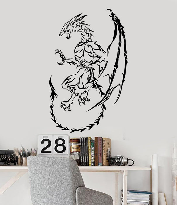 Sale Vinyl Wall Decal Dragon Myth Fantasy Fairy Tale Sticker Mural Unique Gift 148ig S 11 in X 17 in White