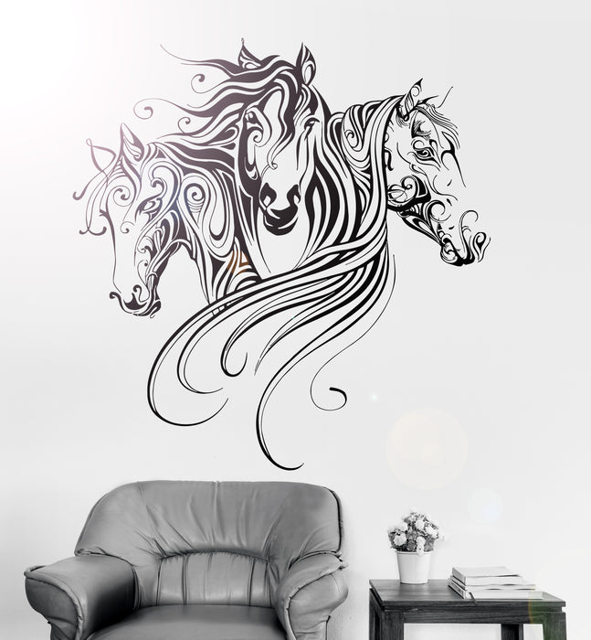 Vinyl Wall Decal Horses Animal Patterns Room Decoration Stickers Mural Living Room (ig3379)