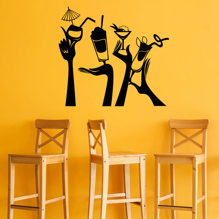 Cocktails Night Club Decor Party Bar Wall Vinyl Decal Liquor Store For Adults Sticker (4496ig)