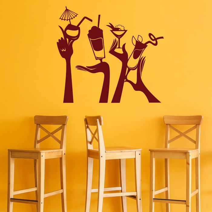 Cocktails Night Club Decor Party Bar Wall Vinyl Decal Liquor Store For Adults Sticker (4496ig)