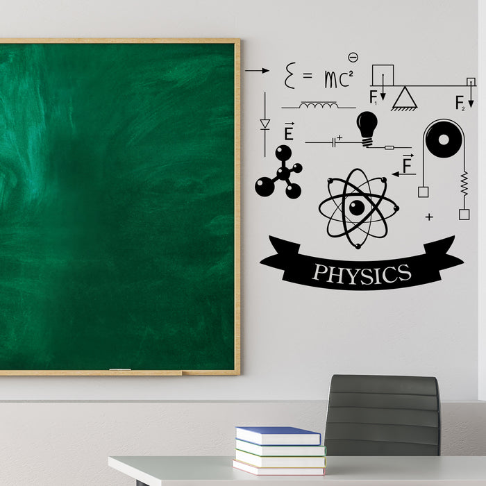 Physics Wall Vinyl Decal School Classroom Science For Students Laboratory Decor (4495ig)