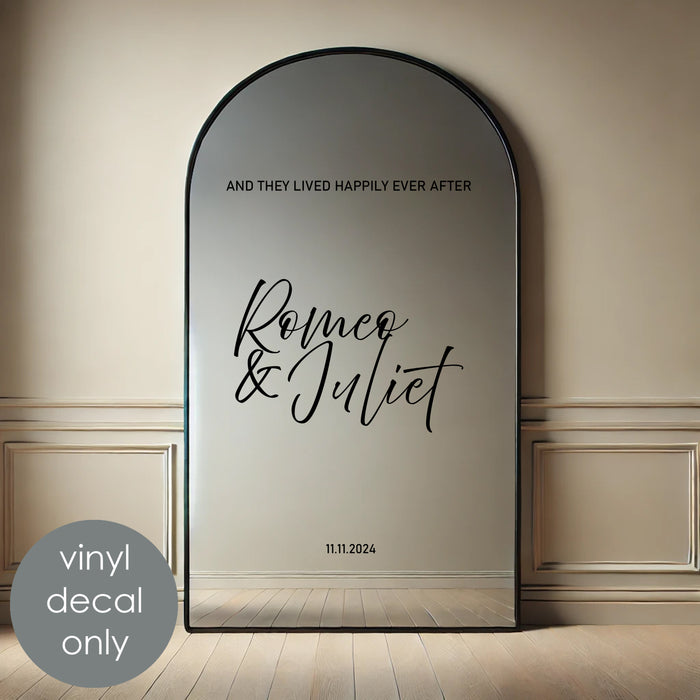 Welcome Sign And They Lived Happily Ever After, indoor wedding mirror